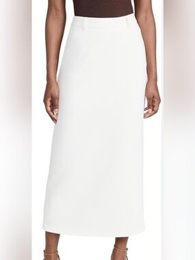 Pixie Market Nia White Maxi Skirt Size M NWOT Minimalist Column Midi Maxi Skirt